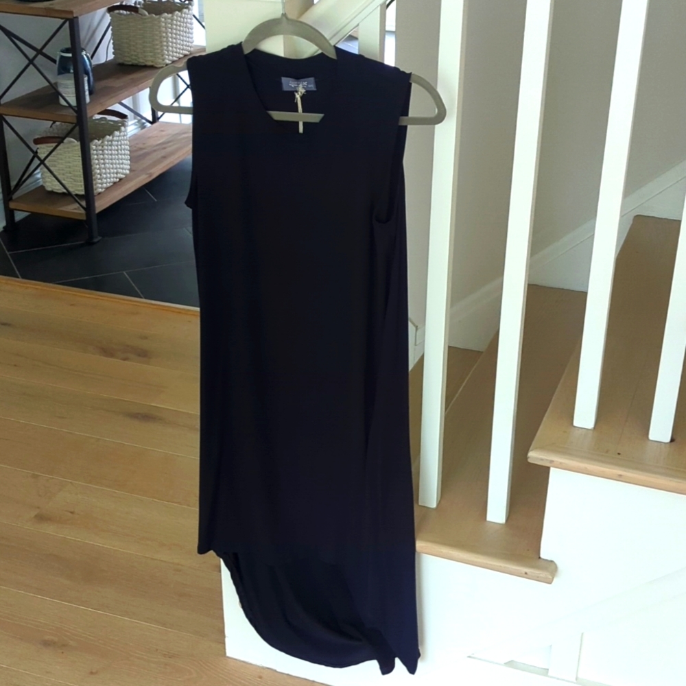 Mock neck high low dress